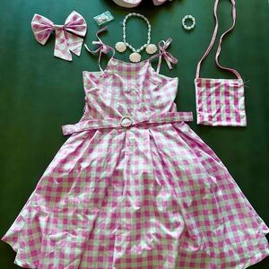 Pink and White Barbie Costume with Accessories